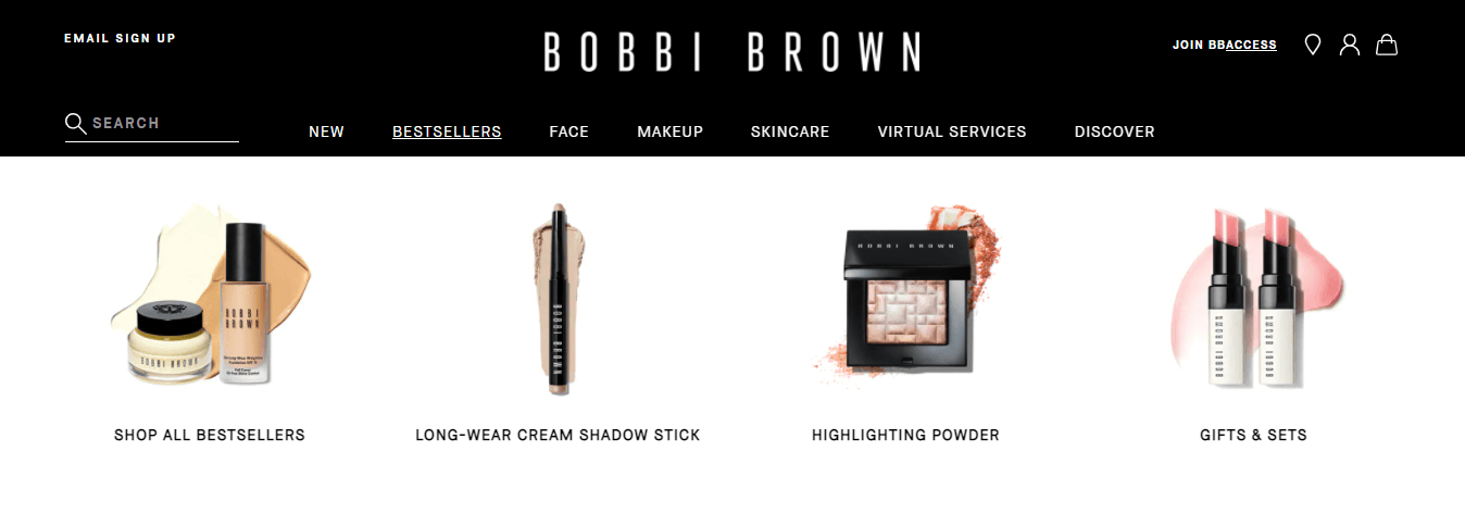 Bobbi Brown Mega Menu