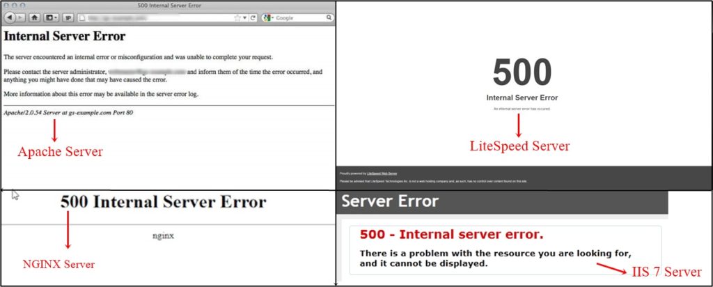 Kesalahan Server Internal di Berbagai Server Web