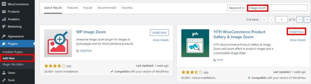 instal plugin plugin zoom gambar produk woocommerce