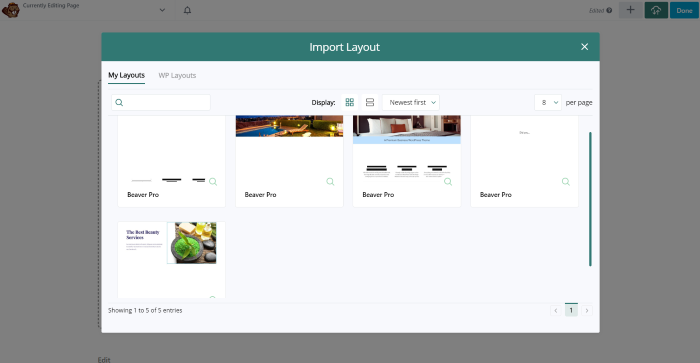 Verwenden von WP-Layouts mit Beaver Builder