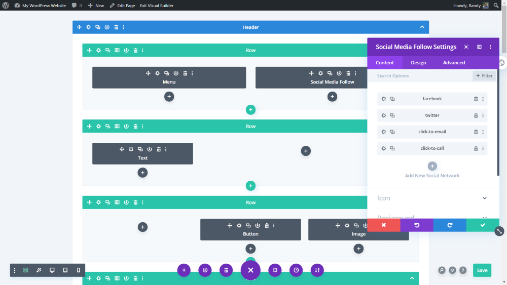 使用 Divi Icon 派對圖標構建主菜單