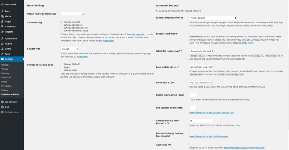 CAOS | Ospita Google Analytics in locale