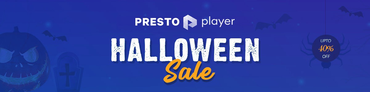 Spanduk Halloween pemain presto