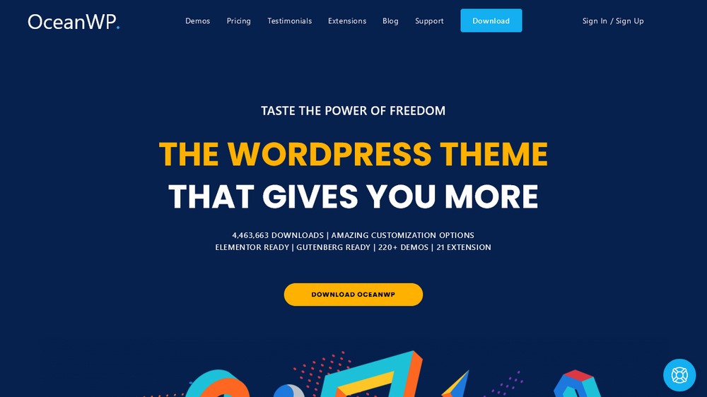 โฮมเพจธีม WordPress OceanWP