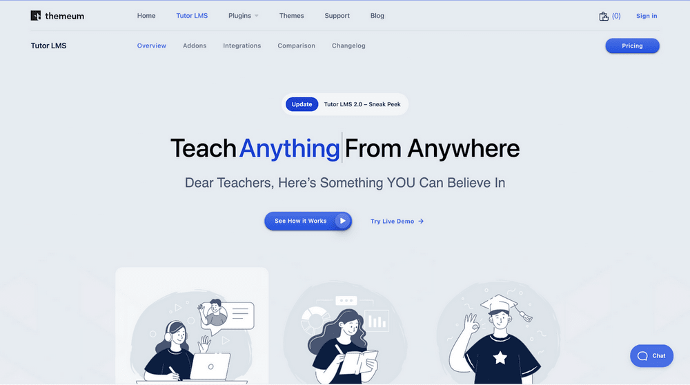 Tutor LMS-Homepage