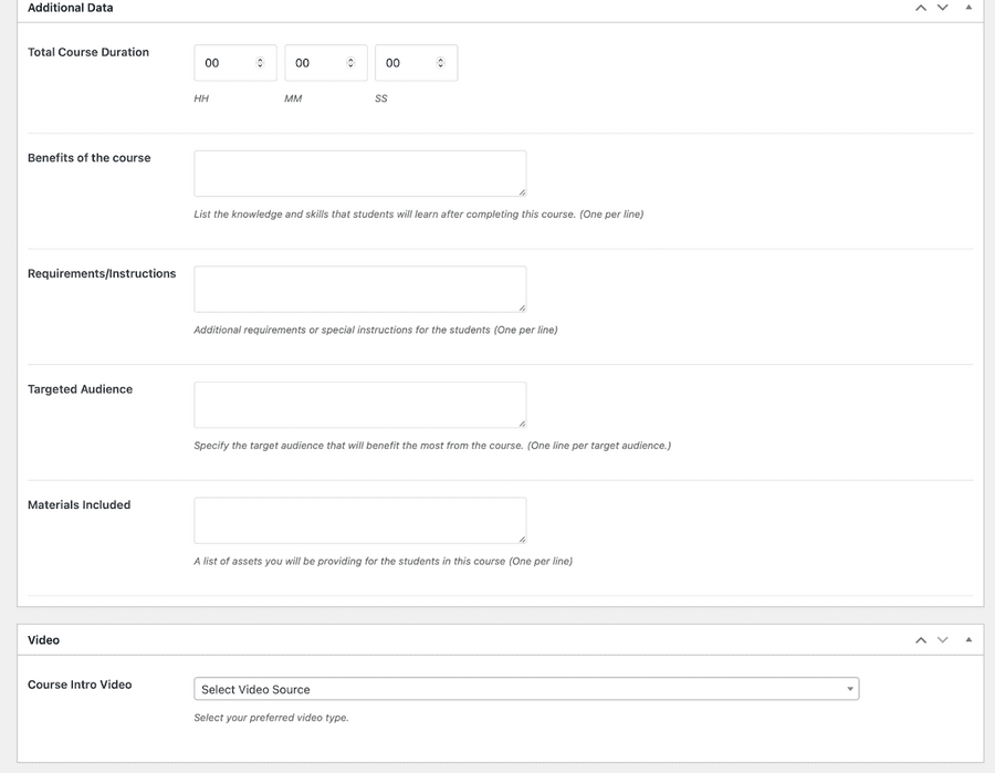 튜터 LMS 추가 데이터 설정