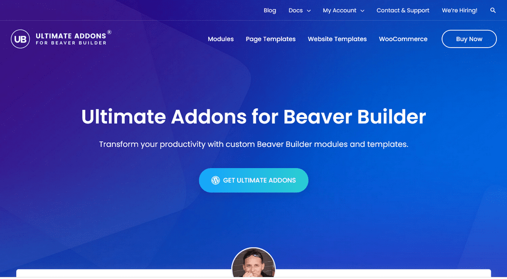 Ultimate Addons do strony głównej Beaver Builder