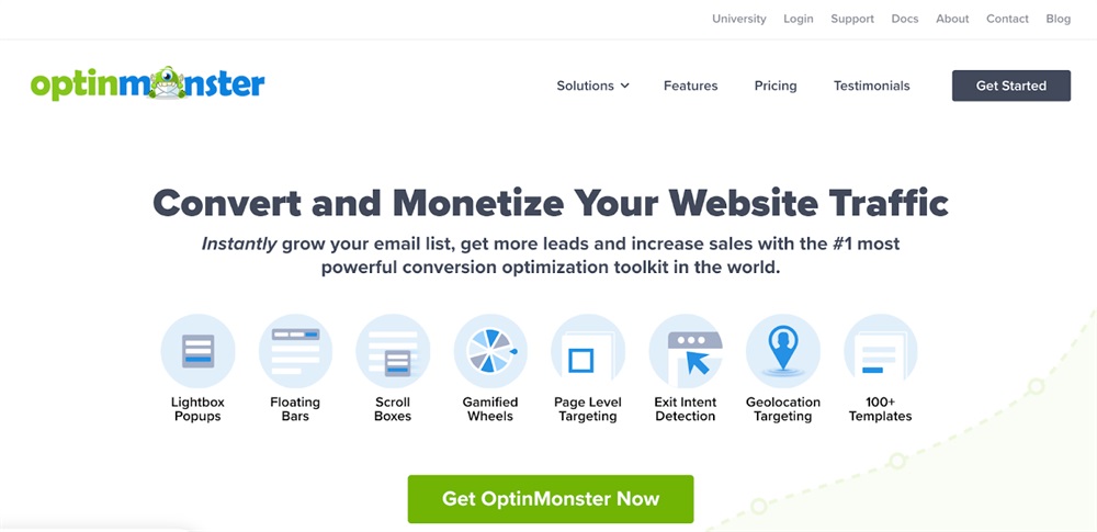 Homepage di Optinmonster