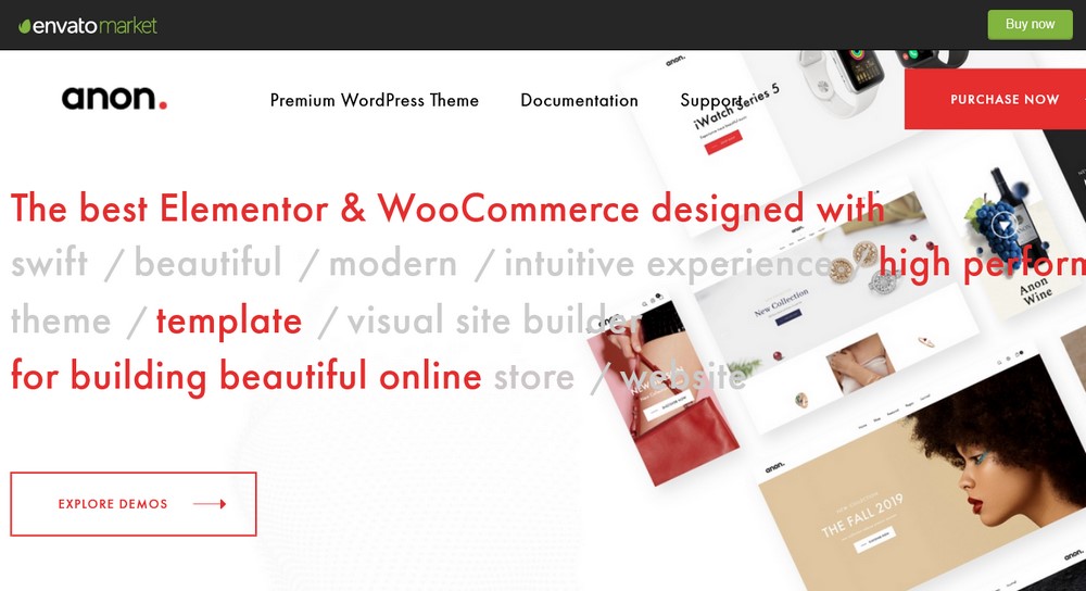 Anon Elementor WooCommerce 테마