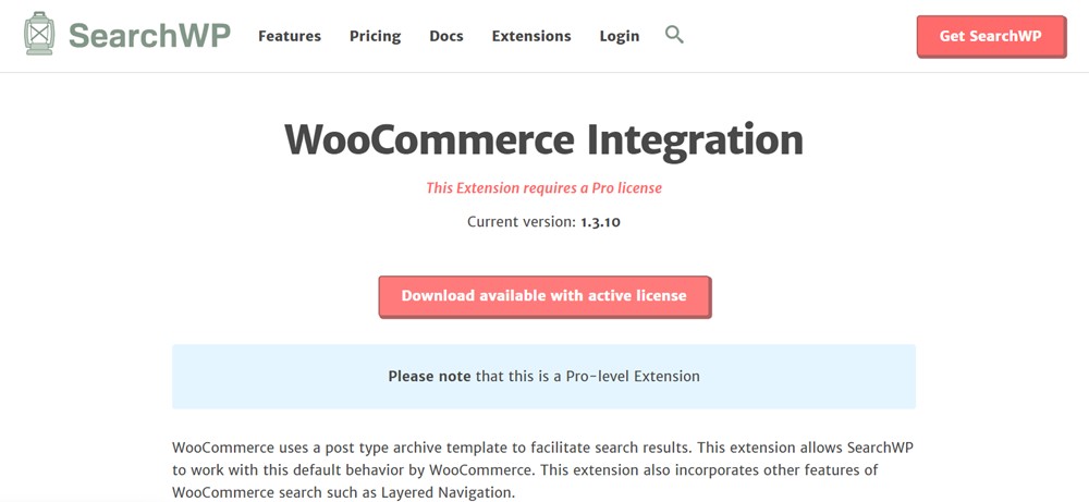 ส่วนขยายของ searchwp woocommerce