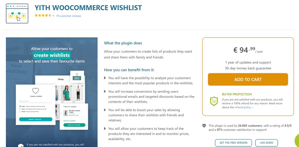 yith WooCommerce-Wunschlisten-Plugin