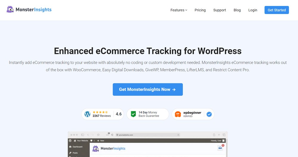 monsterinsights ส่วนขยาย woocommerce