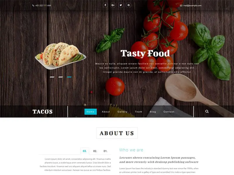 Template Bootstrap Restoran Taco Gratis