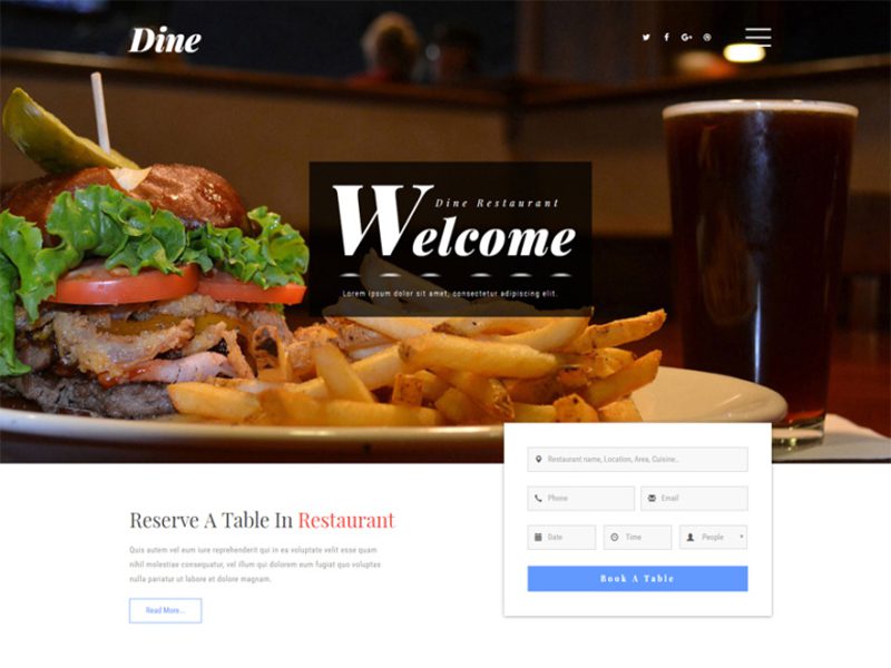 Template Bootstrap Restoran Gratis