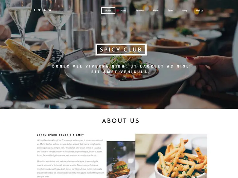 Template Bootstrap Restoran Gratis Klub Pedas