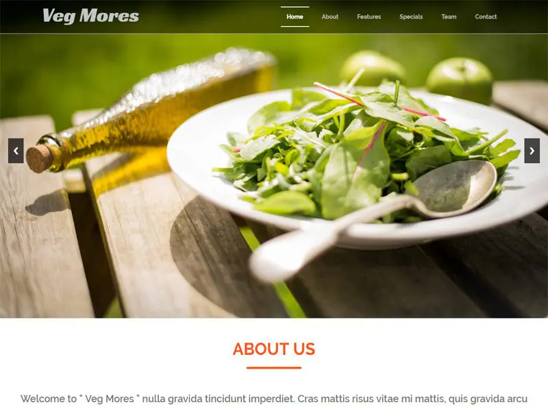 Template Restoran Bootstrap Gratis Veg Mores