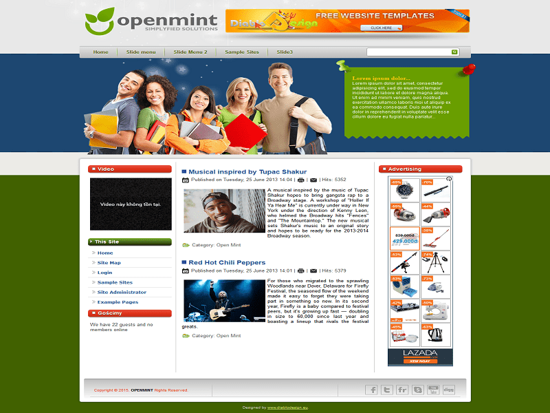 Open Mint – Joomla Template Musical