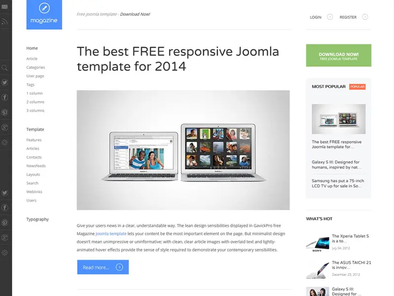 เทมเพลต Joomla ที่ตอบสนองต่อเพลงฟรี