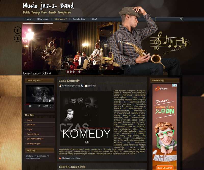 วงดนตรีแจ๊ส – ฟรี Joomla Template Music Band