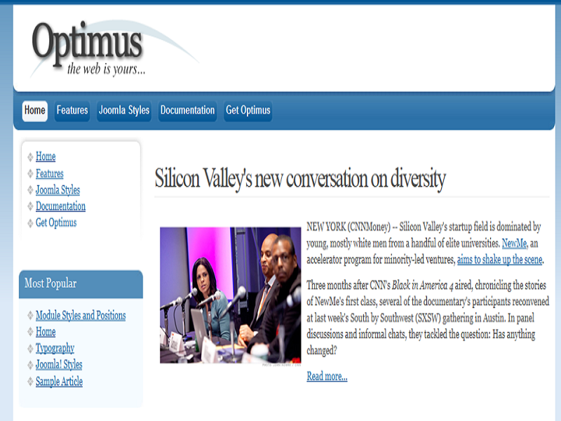 Js Optimus Joomla Template Newspape
