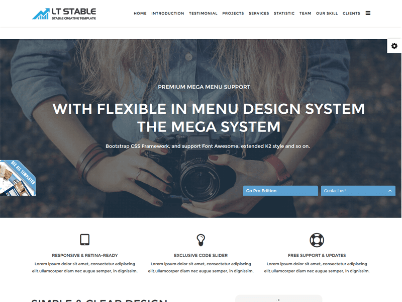 Lt Stable – เทมเพลต Creative Onepage Joomla