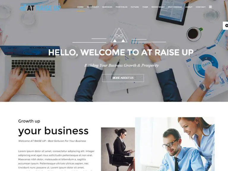 ที่ Raise Up Onepage ฟรีเทมเพลต Joomla สำหรับองค์กร