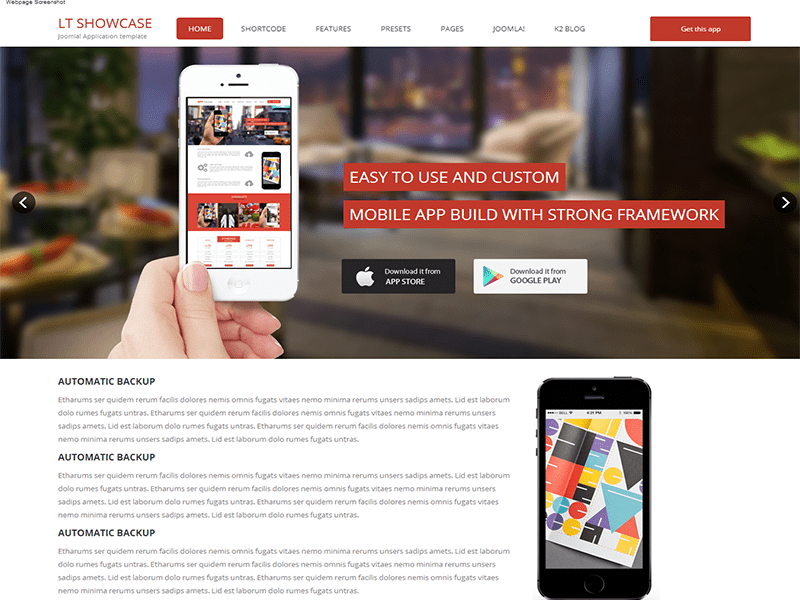 เทมเพลต Lt Business Onepage Joomla