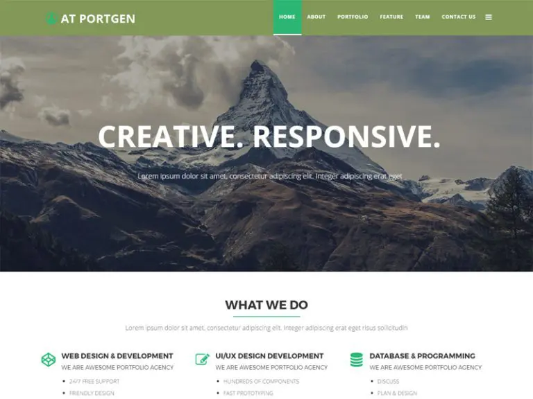 ที่ Portgen Onepage เทมเพลต Joomla ธุรกิจฟรี