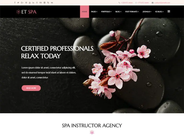 เทมเพลต Et Spa Joomla Spa