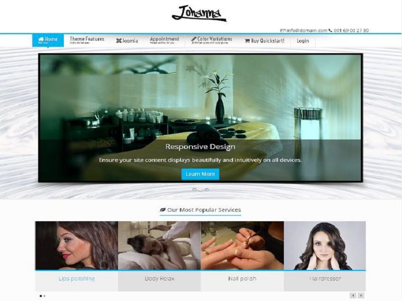 Jonhanna – เทมเพลต Joomla ฟรีสำหรับร้านเสริมสวย