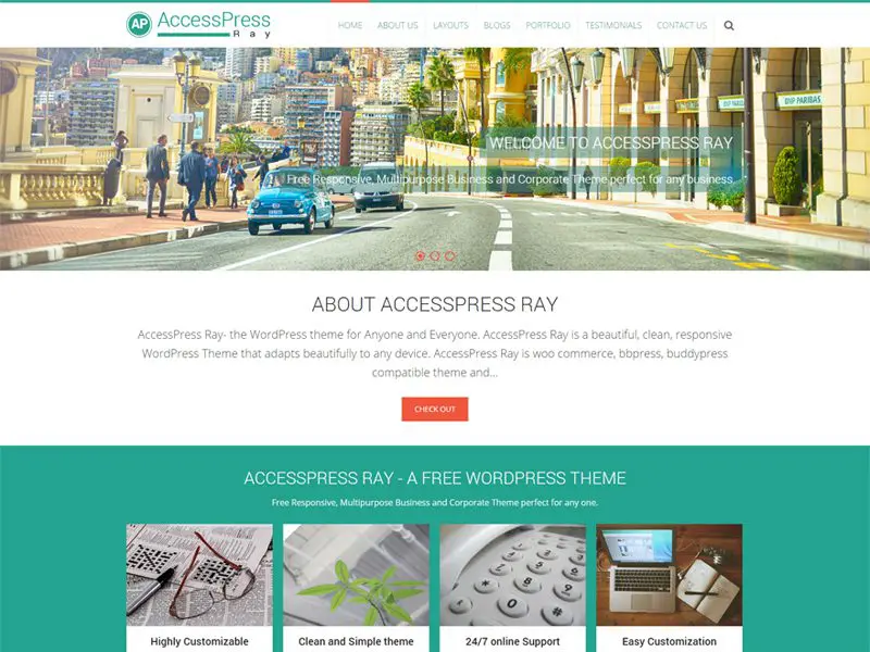 Accesspress Ray Travel , 摄影免费 Wordpress 主题