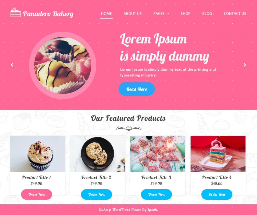 Panadero Bakery ฟรีธีม Wordpress อาหารและเครื่องดื่ม