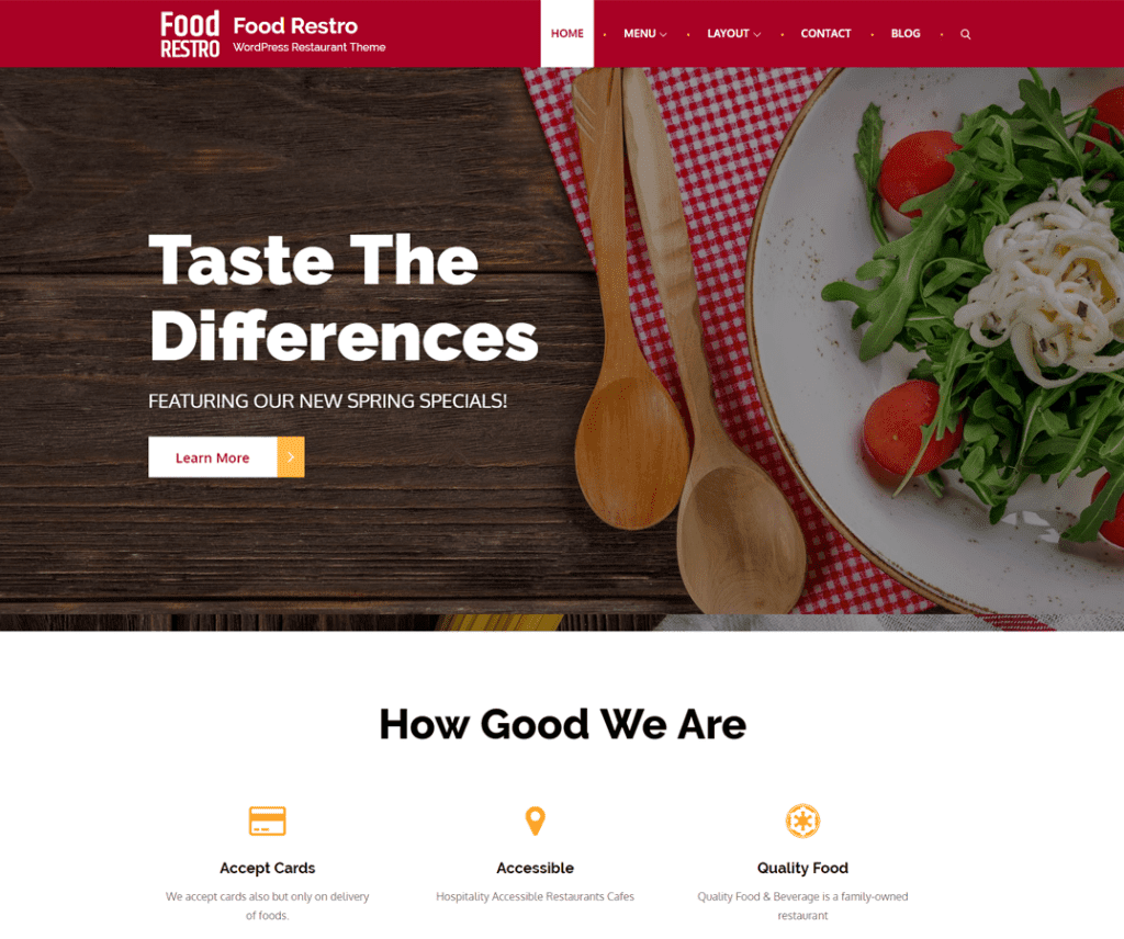 Food Restro ฟรี Wordpress Entertainment Theme