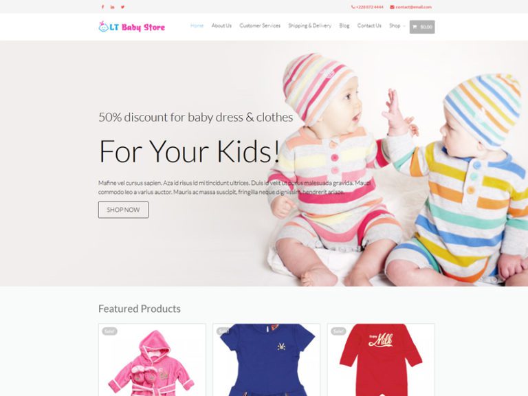 Lt Baby Shop ธีม Wordpress ฟรีสำหรับร้านเด็ก