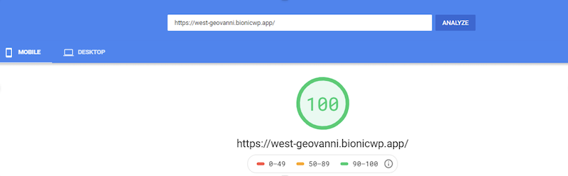 Kecepatan Halaman Google BionicWP