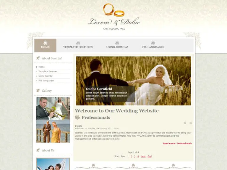 Jm Wedding04 Template Joomla Gratis Untuk Pernikahan