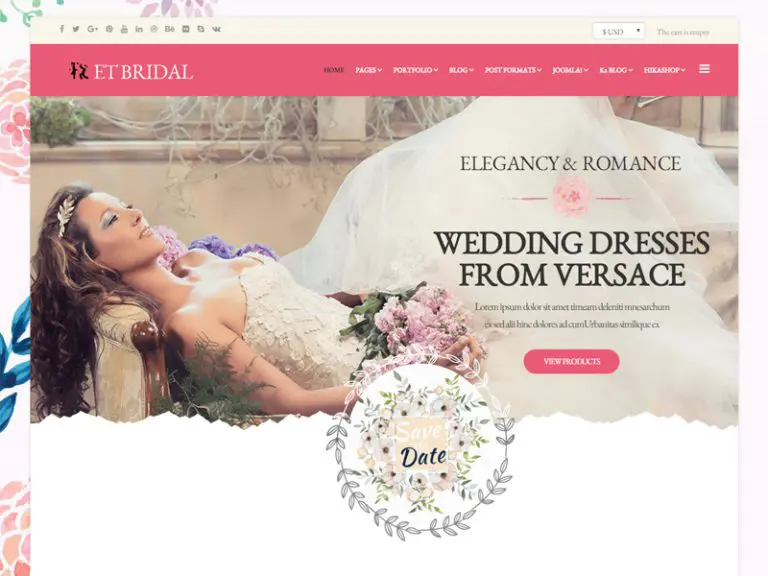 Template Joomla Pernikahan Gratis Et Bridal