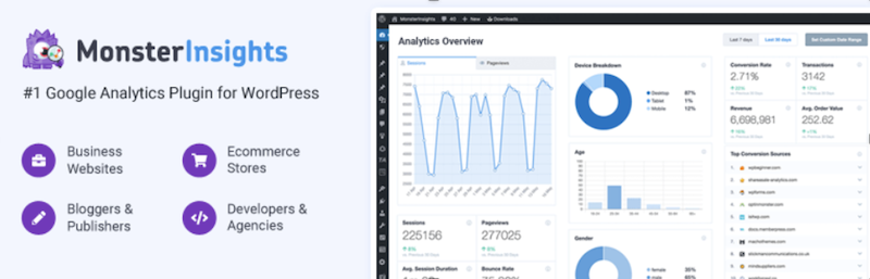 ปลั๊กอินการวิเคราะห์ของ Google Monster Insights