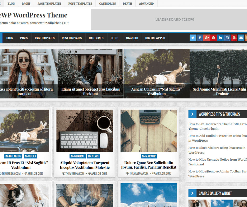 ธีม Wordpress การถ่ายภาพ Finewp ฟรี