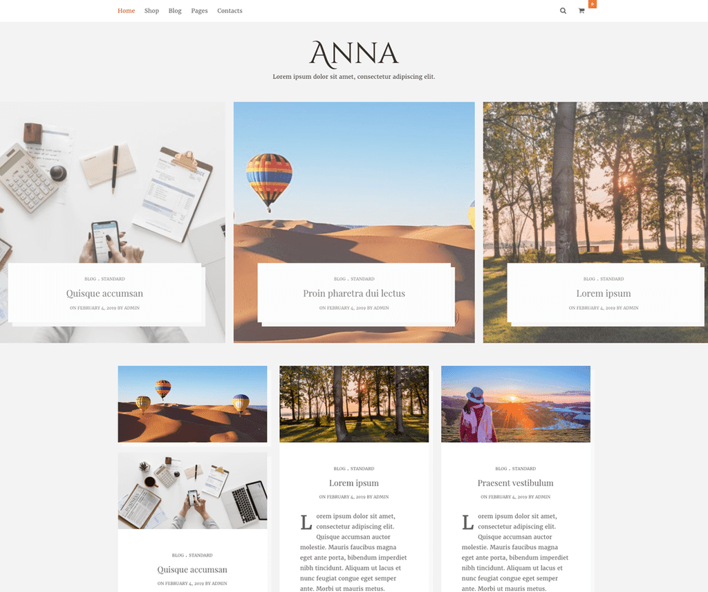 ธีม Wordpress การถ่ายภาพ Anna Lite ฟรี