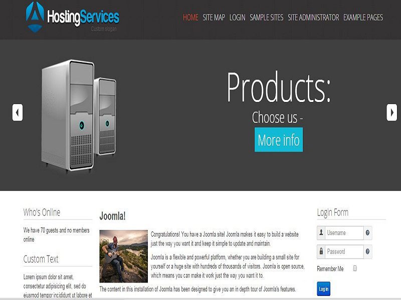 Layanan Hosting – Template Joomla Gratis Untuk Hosting