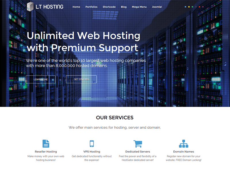 Lt Hosting Satu Halaman Joomla Template