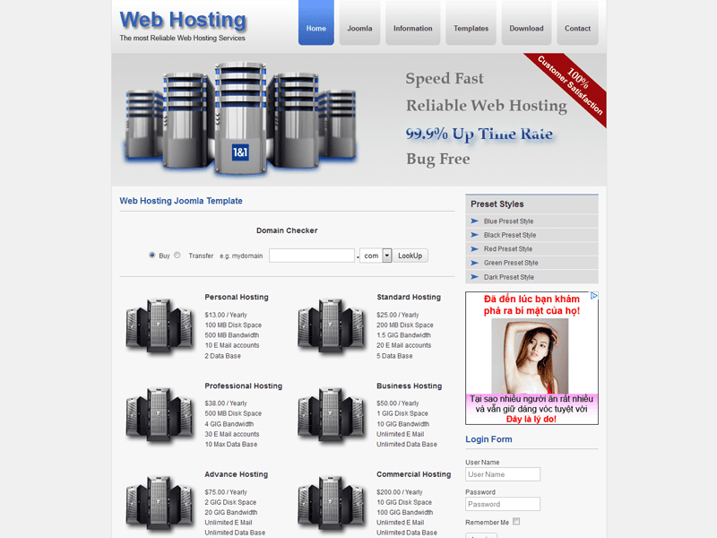 Web Hosting Gratis Template Terbaik