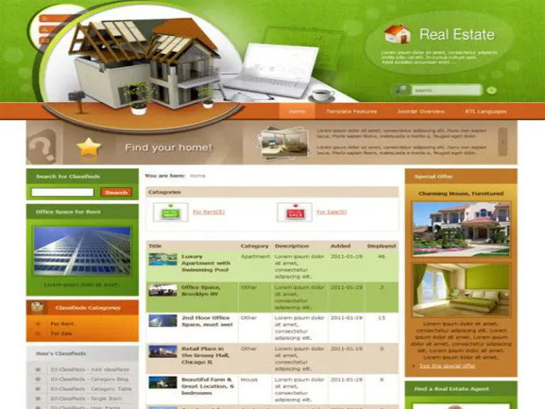 Jm Real Estate Classifieds Template Joomla Bisnis Gratis