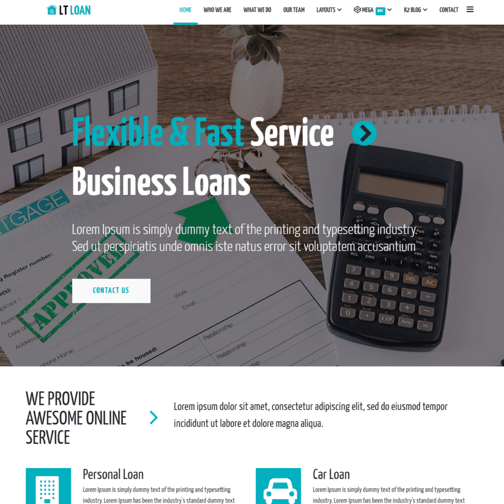 Lt Loan – Tema Wordpress Layanan Keuangan Gratis