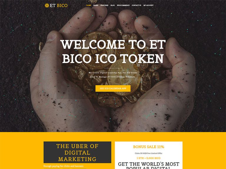 Et Bico – Tema Wordpress Bitcoin Modern Gratis