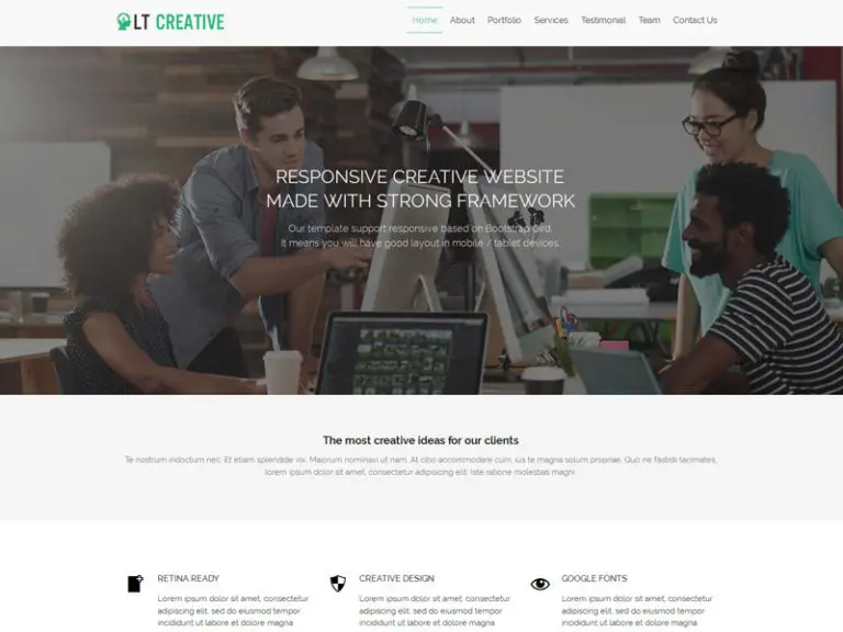 Lt Creative Onepage Free Creative Wordpress Theme