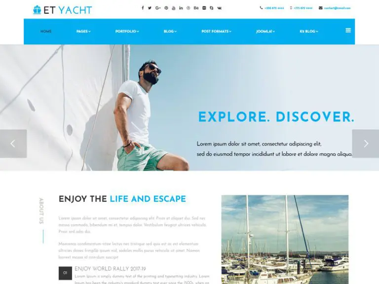 Tema Wordpress Yacht Responsif Gratis Et Yacht