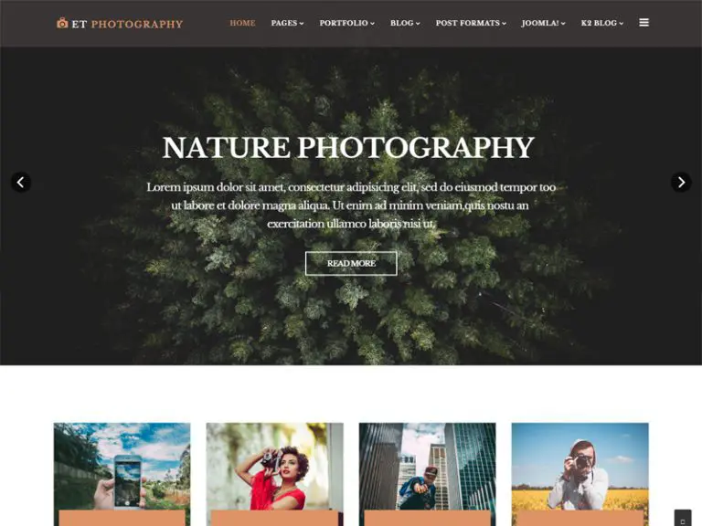 Et Photography Template Fotografi Joomla Gratis