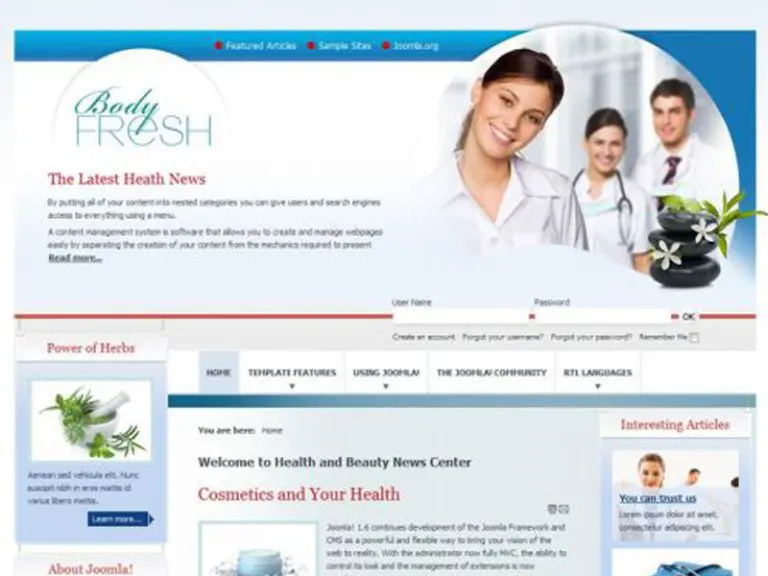 Jm Medicine Бесплатный травяной шаблон Joomla